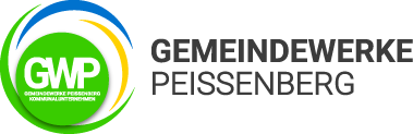 Logo der Gemeindewerke Peißenberg mit grüner Bildmarke und Unternehmensschriftzug.