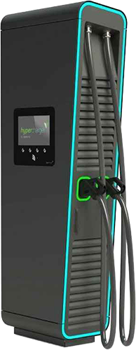 Leistungsstarke DC-Schnellladesäule für schnelles Laden von Elektrofahrzeugen.
